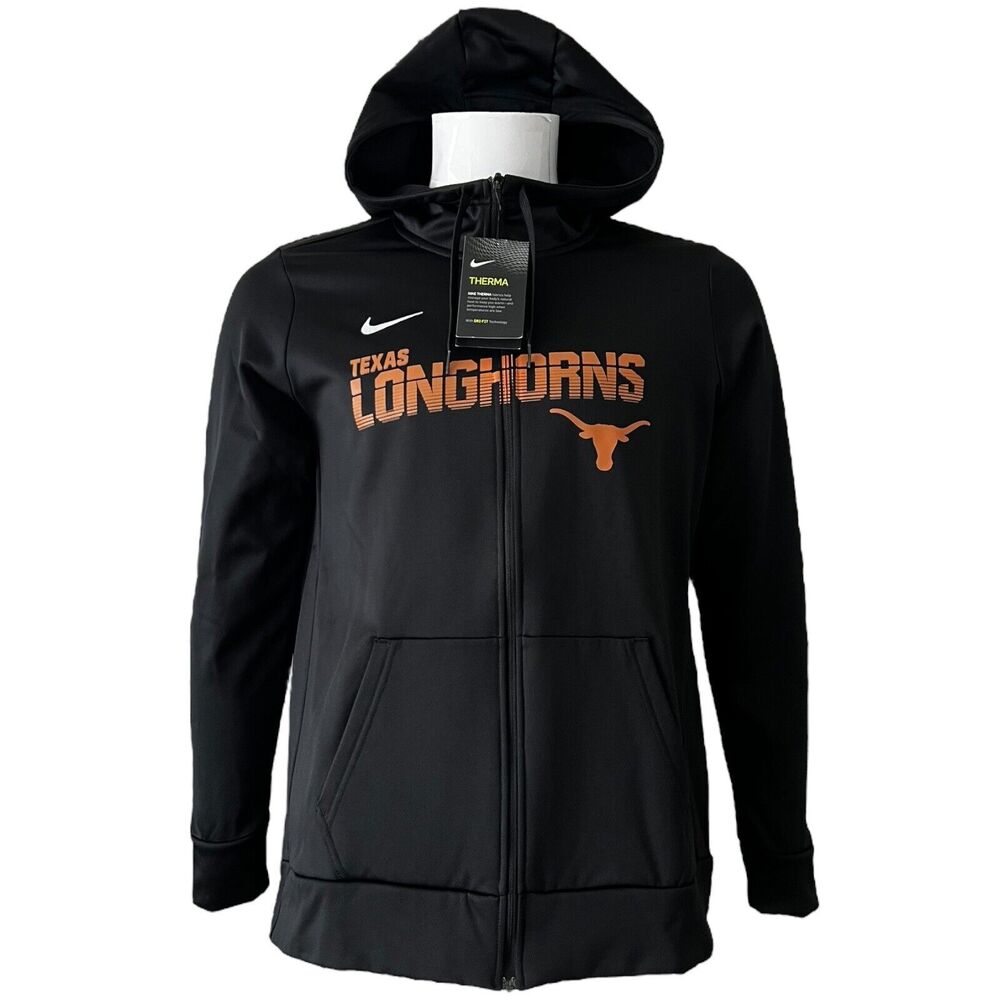 Nike Therma Fit Texas Longhorns Hoodie Womens XL‎ Black Full Zip